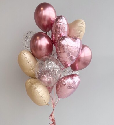 Set de baloane roz cu heliu „Glamour” foto 394x433